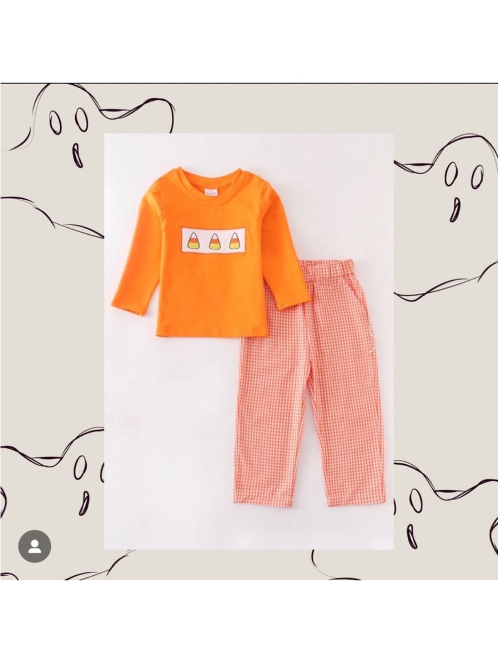 Orange Candy Corn Long-Sleeve Kids Pajama Set